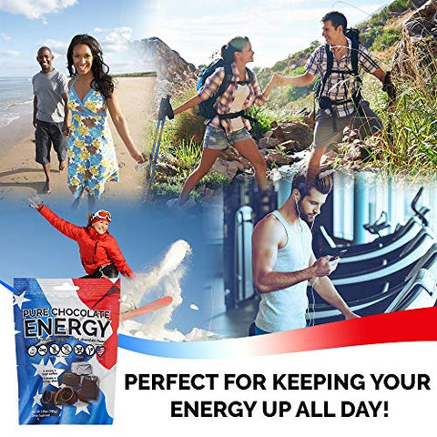 Purity & Grace - Chocolates Energéticos Puros – com Cafeína – Chocolate Amargo (30 unidades)