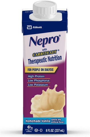 Shake Nutricional para Pessoas em Diálise, 19g de Proteína, 420 Calorias, Baunilha, 240ml – Pacote com 24 - Nepro