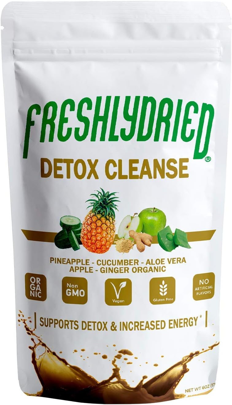 Detox Cleanse Mix em Pó Freshlydried Pure – 6 Onças, Melhor Superfood para Limpar o Corpo – Rico em Vitaminas e Minerais