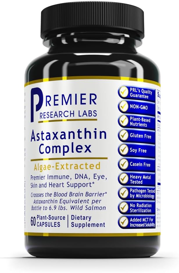 Astaxantina Complexa – Suplemento de Astaxantina, 4mg por Cápsula, Fonte de Algas, Suporte Antioxidante para Mulheres - Premier Research Labs