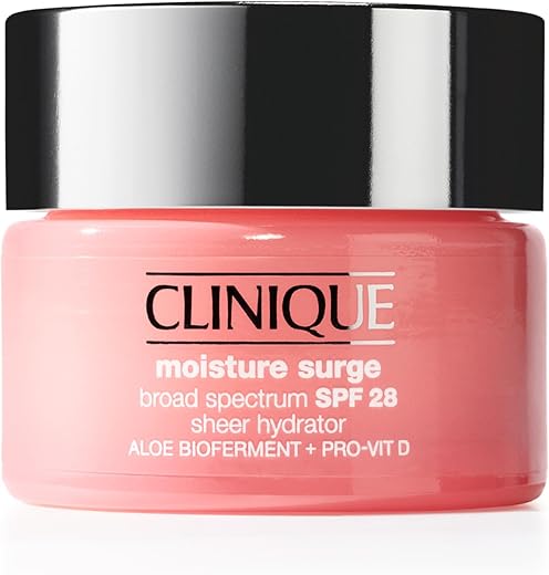 Clinique Moisture Surge Hidratante Facial FPS 28 – Hidratante Facial Leve com Proteção Solar Ampla Espectro