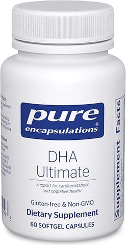 DHA Ultimate | Óleo de Peixe Concentrado DHA Extraído de Forma Ecológica com CO2 Supercrítico | 60 Cápsulas Softgel - Pure Encapsulations