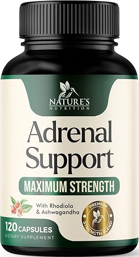 Nature's Nutrition - Suplemento de Suporte Adrenal – Fórmula Potente para Energia e Equilíbrio Hormonal