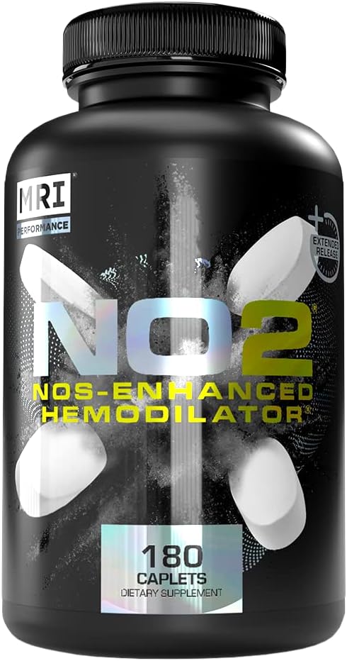 Performance NO2 Fórmula Original de Óxido Nítrico para Bomba Perpétua o Dia Todo, Pré-Treino sem Estimulantes, Potência, Força, Magra – Booster de N.O. com L-Arginina Alfa Cetoglutarato AAKG - MRI