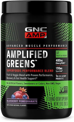 Superfoods Amplified Greens Blue Pomegranate – Superalimento Potencializado com Romã Azul – 100g - GNC