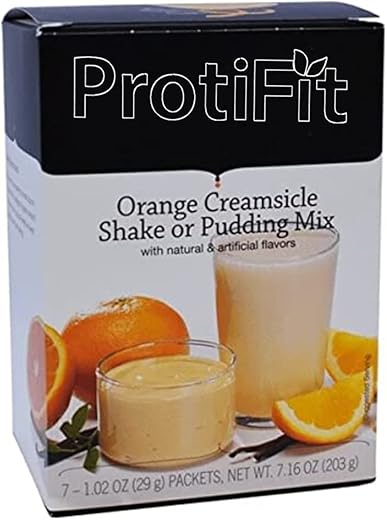 Nutmeg State Nutrition - Proti Fit Bariatrix Nutrition Shake ou Pudim Sabor Laranja Creamsicle – Perda de Peso – Supressor de Apetite – 15g de Proteína – 100 Calorias – Substituto de Refeição 7 Pacotes 1.02g