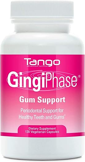Tango - GingiPhase – Suplemento Natural para Suporte Dental de Ervas para Gengivas, Dentes e Circulação Mandibular (120 Cápsulas)