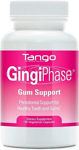 Tango - GingiPhase – Suplemento Natural para Suporte Dental de Ervas para Gengivas, Dentes e Circulação Mandibular (120 Cápsulas)