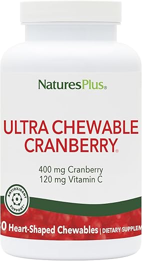 Ultra Chewable Cranberry – 180 Love-Berries, Embalagem com 2 – Suporte para um Trato Urinário Saudável - Natures Plus