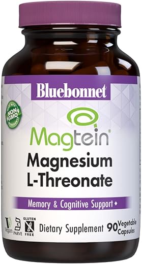 Nutrition Magnésio L-Treonato, Memória – 60 cápsulas, 200mg - Bluebonnet