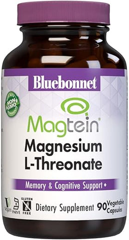 Nutrition Magnésio L-Treonato, Memória – 60 cápsulas, 200mg - Bluebonnet