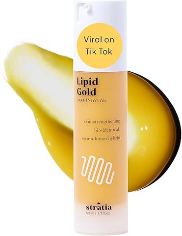 Lipid Gold – Hidratante com Ceramidas Fortalecedoras da Pele, Sérum de Niacinamida, Hidratação – 30ml - Stratia