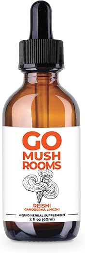 GO Mushrooms - Tintura de REISHI – Suplemento de Corpo Frutífero de Cogumelo Extraído em Dual para Apoiar o Descanso