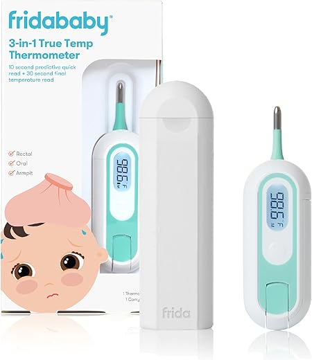 Termômetro Digital 3 em 1 Frida Baby True Temp para Febres: Bebês – Medição Precisa e Conveniente