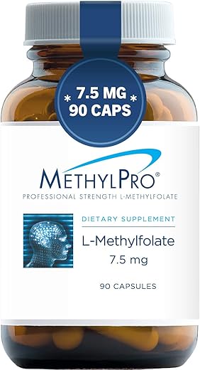 7.5mg L-Methylfolate – Fórmula Profissional de Methyl Folate Ativo, Suplemento 5-MTHF para Suporte do Humor | MethylPro 7.5mg L-Methylfolate – Fórmula Profissional de Methyl Folate Ativo, Suporte do Humor - MethylPro