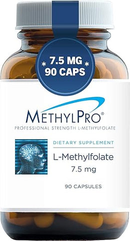 7.5mg L-Methylfolate – Fórmula Profissional de Methyl Folate Ativo, Suplemento 5-MTHF para Suporte do Humor | MethylPro 7.5mg L-Methylfolate – Fórmula Profissional de Methyl Folate Ativo, Suporte do Humor - MethylPro