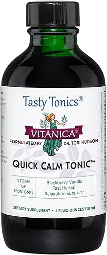 Quick Calm Tonic – Suporte ao Estresse com Lavanda, Raiz de Valeriana e Raiz de Kava – Herbal Supplement - Vitanica