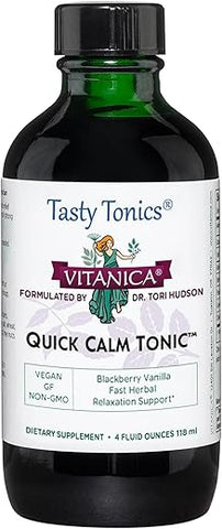 Quick Calm Tonic – Suporte ao Estresse com Lavanda, Raiz de Valeriana e Raiz de Kava – Herbal Supplement - Vitanica