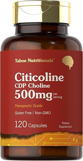 Tahoe Nutritionals - Citicoline 500mg | 120 Cápsulas | Suplemento CDP Colina | Grau Terapêutico | Sem Glúten, Não-OGM
