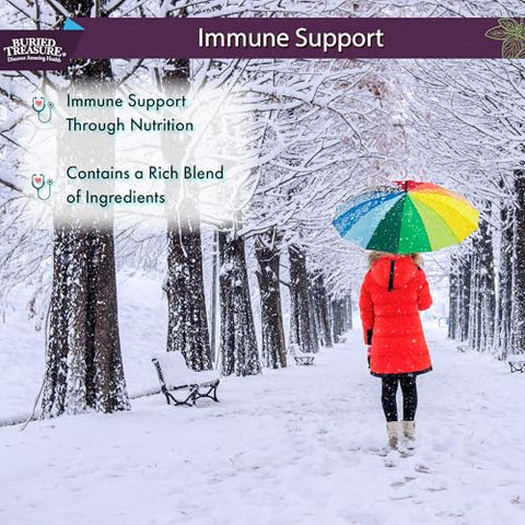 ACF Suporte Imunológico – 473 ml, 16 Porções, Vitamina C, Sabugueiro, Zinco, Reforço Imunológico Líquido com Vitaminas e Minerais c/ Copo Dosador - Buried Treasure