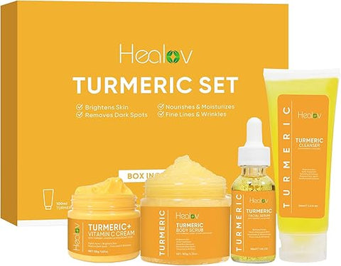 Healov - Conjunto de Cuidados com a Pele de Açafrão – Produtos de Cuidados com a Pele de Açafrão Iluminadores
