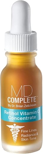 MD Complete by Dr. Brian Zelickson - Soro Concentrado MD Complete Retinol Vitamina C | Potente Soro de Vitamina C Anti-Envelhecimento | com Retinol, Vitaminas C | 30ml