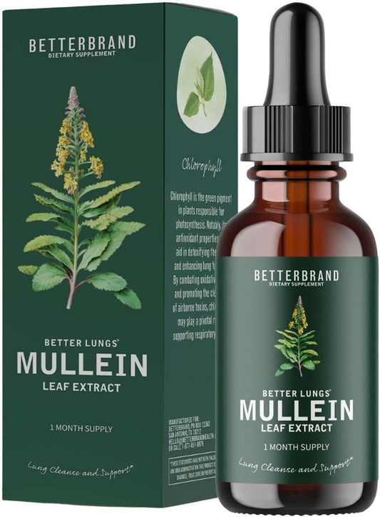Extrato de Folha de Verbascum da Betterbrand BetterLungs – Suporte para Limpeza Pulmonar – 100ml