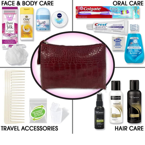 Kit de Viagem Premium para Mulheres da Convenience Kits International com 16 Peças: Produtos de Cabelo Tresemme em Tamanho de Viagem e Essenciais para Cabelo e Banho