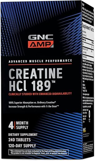 AMP HCl 189 – 240 Comprimidos | Potencialize seus treinos | Aumento de energia e desempenho - GNC