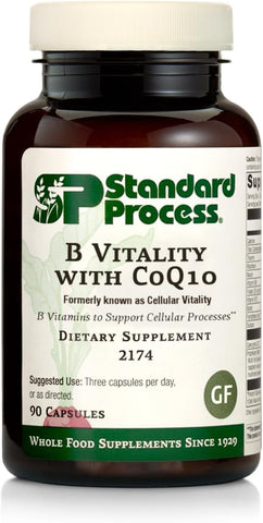 Standard Process Inc. - Standard Process B Vitality com CoQ10 – Suporta Processos Celulares com Tiamina, Biotina, CoQ10, Vitamina B12, Riboflavina, Niacina, Vitamina B6, Ácido Fólico, Ácido Pantotênico