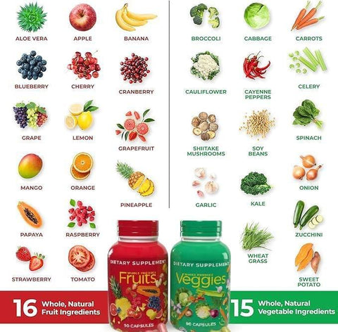 Generic - Suplemento Alimentar de Frutas e Vegetais Superfood – 90 Frutas – Marca em Destaque