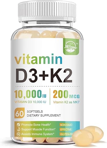 Nature's live - Nature’s Live Vitamina D3 K2 10000 UI – Fortaleça sua saúde com a combinação perfeita!