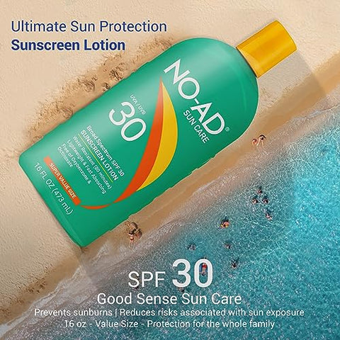 Protetor Solar NO-AD FPS 30 | Proteção UVA/UVB de Amplo Espectro | Resistente à Água | Octinoxate | 120 ml