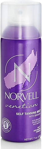 Venetian Sunless Self Tanning Mist – Solução de Spray Airbrush com Bronzer para um Brilho Instantâneo de Beijo de Sol, 200 ml - Norvell