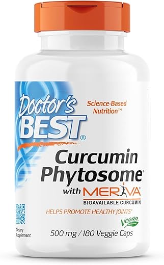 Doctor's BEST - Doctor’s Best Curcumin Phytosome Meriva 500mg 180 Cápsulas Vegetais – Sem OGM, Vegano, Livre de Glúten e Soja – Suporte para Articulações