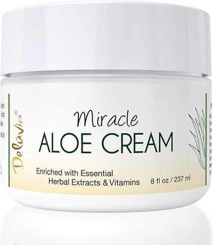 DELÚVIA - Deluvia Loção Milagrosa de Aloe Vera, Creme de Aloe Vera, Hidratante de Aloe Vera para Rosto e Corpo, Protetor Solar Calmante de Aloe Vera, Loção de Aloe Vera, Creme de Aloe e Hidratante Facial, Aloe Vera e