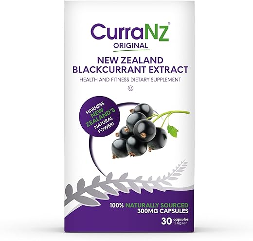 CURRANZ - Cápsulas de Nutrição Esportiva de Extrato de Groselha Negra da Nova Zelândia para Recuperação Muscular e Desempenho de Resistência Pré e Pós-Treino (30 Cápsulas)