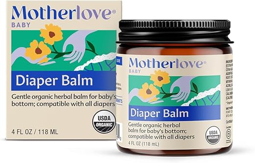 Bálsamo para Fraldas (120 ml) Creme Orgânico para Assaduras de Fraldas de Pano, Óxido de Zinco - Motherlove