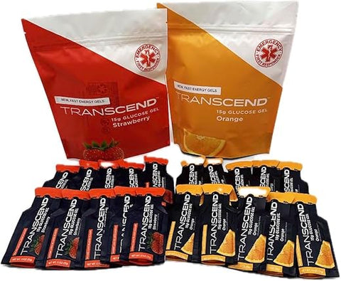 Alitaver - Transcend Gel de Glicose 15g Aumenta Rapidamente o Açúcar no Sangue – Sabor Laranja