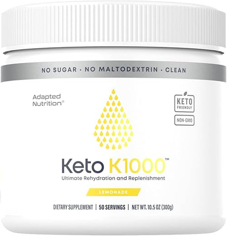Keto K1000 Pó de Eletrólitos | Limonada | Bebida Hidratante em Pó | Aumente a Energia | 1000mg de Potássio | Marca Hi-Lyte - Hi-Lyte