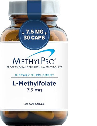 7.5mg L-Methylfolate – Suplemento de Methyl Folate Ativo de Força Profissional para Suporte Cerebral – 60 cápsulas - MethylPro