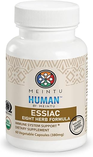 Cápsulas de 8 Ervas Essiac Humanas – Cápsulas Avançadas de Chá Essiac, Poderosa Mistura Antioxidante para Promover a Saúde Geral – Chá Essiac 100% Orgânico, Suplemento de 8 Ervas – 60 cápsulas - MEINTU