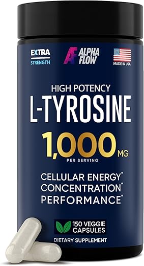 Alpha Flow - L-Tyrosine 1000MG Cápsulas – Suplemento Natural para Foco