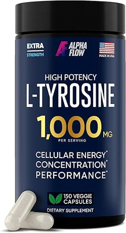 Alpha Flow - L-Tyrosine 1000MG Cápsulas – Suplemento Natural para Foco