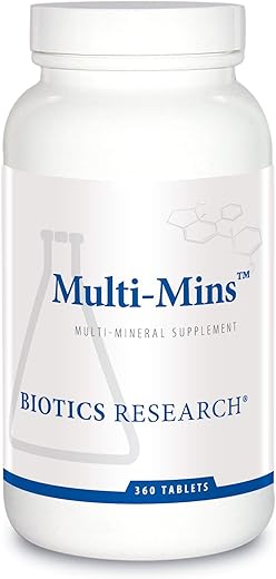 Multi Mins – Complexo Mineral Completo, Fonte Equilibrada de Quelatos Minerais e Alimentos Integrais, Minerais Traços Ligados Fitocimicamente, Espectro Completo de Minerais - Biotics Research