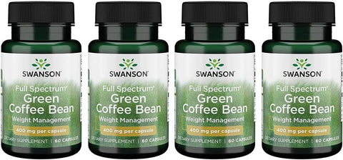 Café Verde em Cápsulas 400mg – 60 Unidades (Pacote com 4) - Swanson