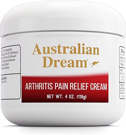Creme Alívio da Dor da Artrite – Alívio Poderoso e Suave para Dores Musculares e Articulares – Frasco de 4 oz (113 g) - Australian Dream