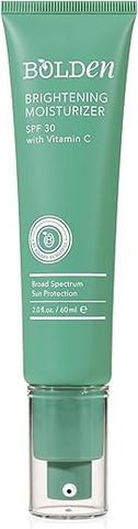 BOLDEN - Bolden Hidratante Facial Clareador SPF 30 com Vitamina C | Protetor Solar de Amplo Espectro UVA/UVB | Aplicação Transparente sem Resíduos Esbranquiçados | Ideal para Pele Rica em Melanina | 60 ml | Bolden