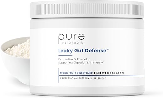 Defesa do Intestino Permeável – Suplemento para Saúde Intestinal com L-Glutamina, Extrato de Raiz de Alcaçuz, Folha de Aloe Vera, Arabinogalactano – (30 Porções, 168g) - Pure Therapro Rx