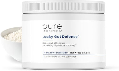 Defesa do Intestino Permeável – Suplemento para Saúde Intestinal com L-Glutamina, Extrato de Raiz de Alcaçuz, Folha de Aloe Vera, Arabinogalactano – (30 Porções, 168g) - Pure Therapro Rx